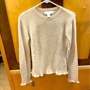 Womens long sleeve sweater in tan. DKNY. size small